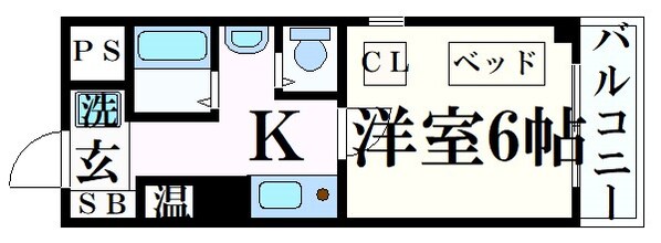 県庁前駅 徒歩5分 5階の物件間取画像